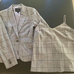 BR plaid blazer and camisole set